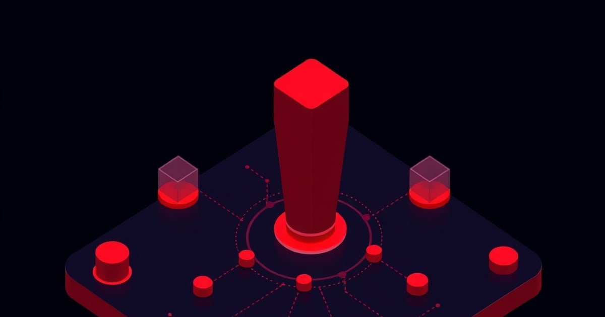 Isometric scene of probe vectors scanning an LLM for jailbreak and injection vulnerabilities